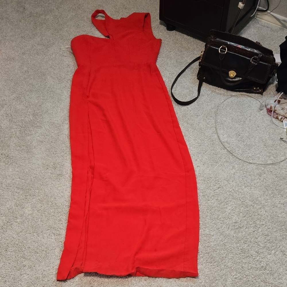 Amanda Uprichard Reddish Orange Maxi‎ Dress